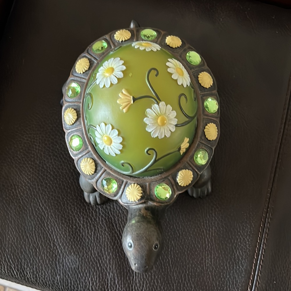 Color Changing Turtle by Collections Etc Features Flower Jewel Design